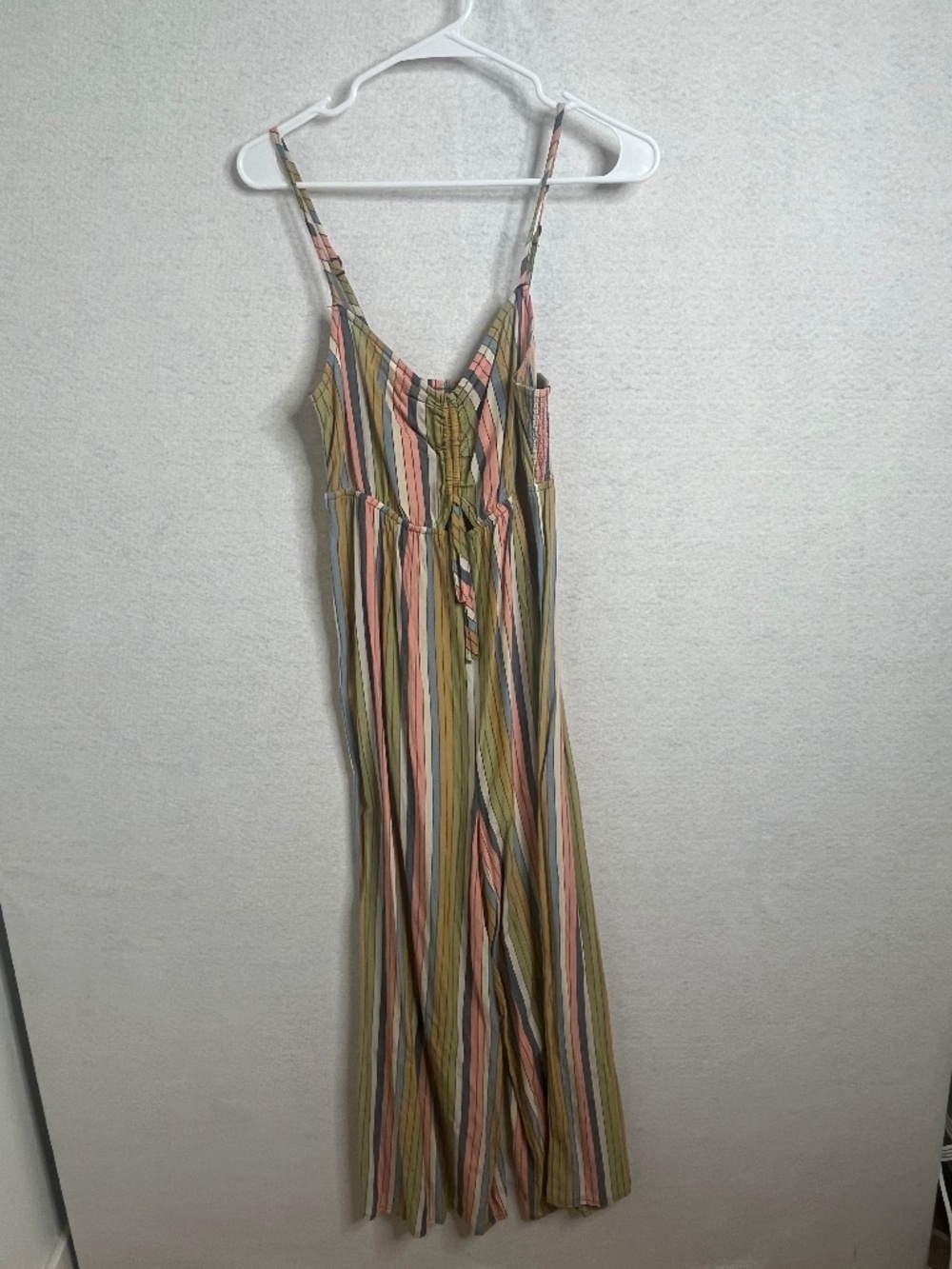 O’Neill Striped Maxi Dress Boho Smocked Back Spaghetti Strap Sundress